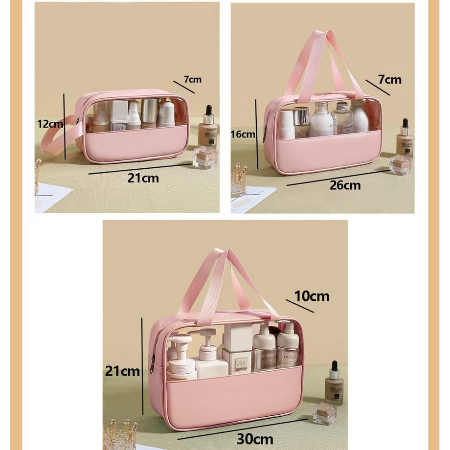 Only-bags.store Trousse de Maquillage Transparente Étanche en PVC Lot de 3  