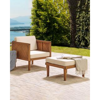 Beliani Fauteuil de jardin en Acacia Rustique BARATTI  