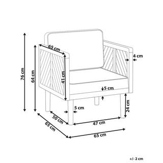 Beliani Fauteuil de jardin en Acacia Rustique BARATTI  