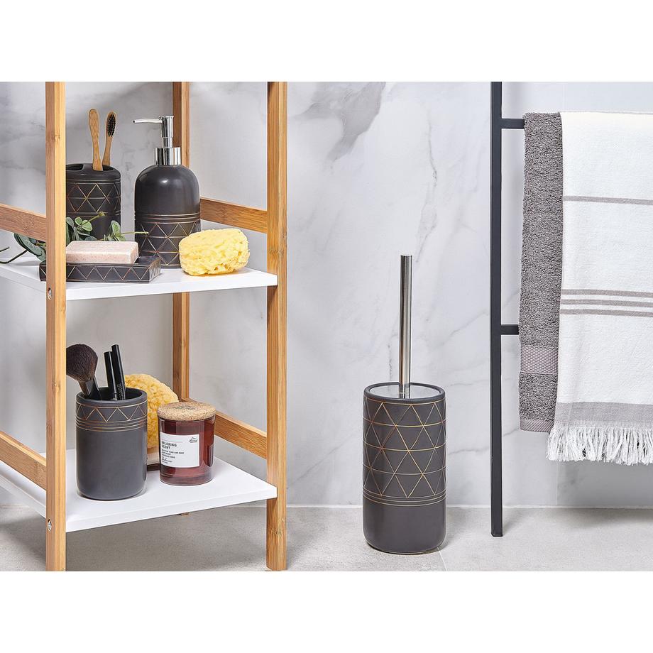 Beliani Set da 5 accessori per il bagno en Ceramica Glamour LANCO  