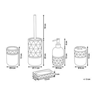 Beliani Set de 5 accessoires de salle de bain en Céramique Glamour LANCO  