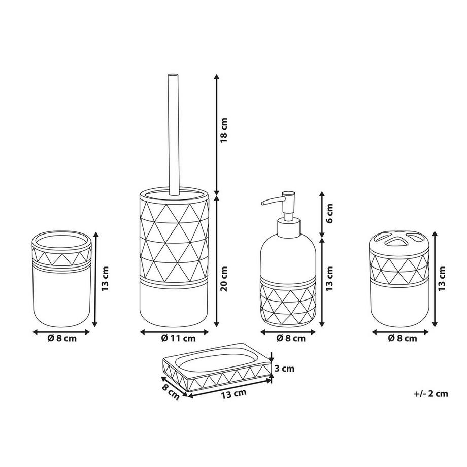 Beliani Set da 5 accessori per il bagno en Ceramica Glamour LANCO  