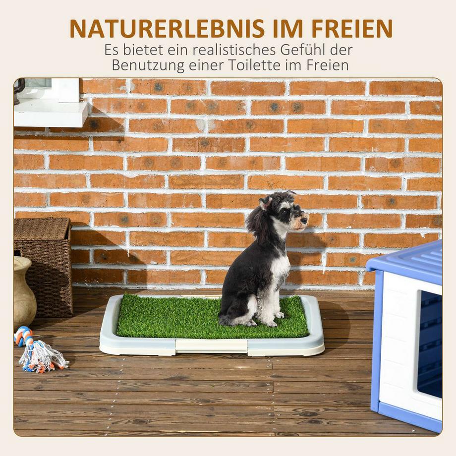 Northio  Welpentoilette Hundetoilette Kunstgras Hundeklo Blau 63X48,5Cm 