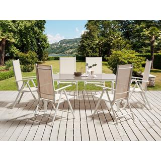 Beliani Gartentisch Set aus Aluminium Industriell CATANIA  