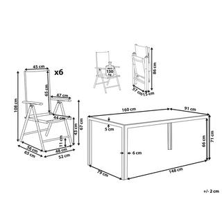 Beliani Gartentisch Set aus Aluminium Industriell CATANIA  