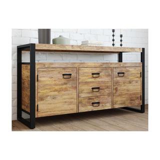 Vente-unique Credenza 2 ante e 3 cassetti in Legno di mango e metallo HARLEM  