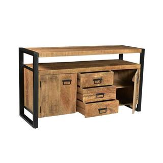 Vente-unique Credenza 2 ante e 3 cassetti in Legno di mango e metallo HARLEM  