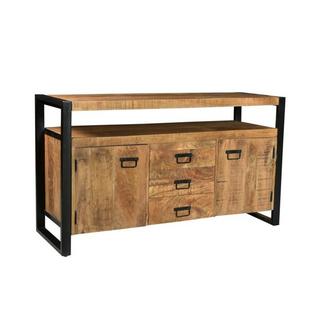 Vente-unique Credenza 2 ante e 3 cassetti in Legno di mango e metallo HARLEM  