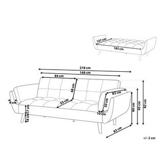 Beliani Schlafsofa aus Samtstoff Retro ASBY  