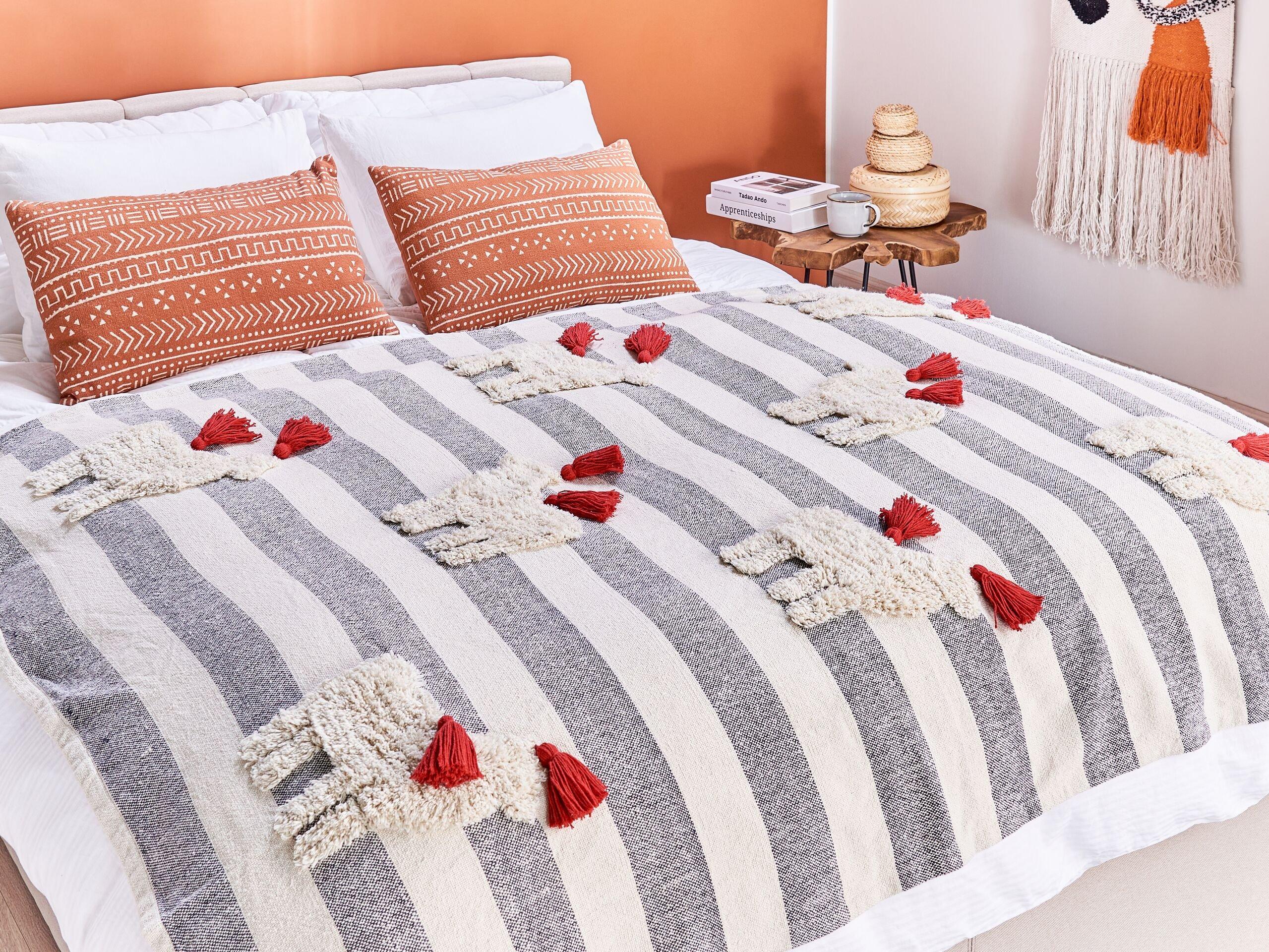 Beliani Boho NAMTAR Couverture en Coton  