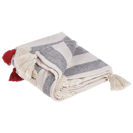 Beliani Boho NAMTAR Couverture en Coton  