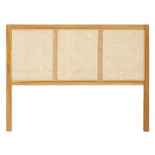 Vente-unique Testiera in midollino 160 cm - Teak e rattan - Naturale - CELAYA II  