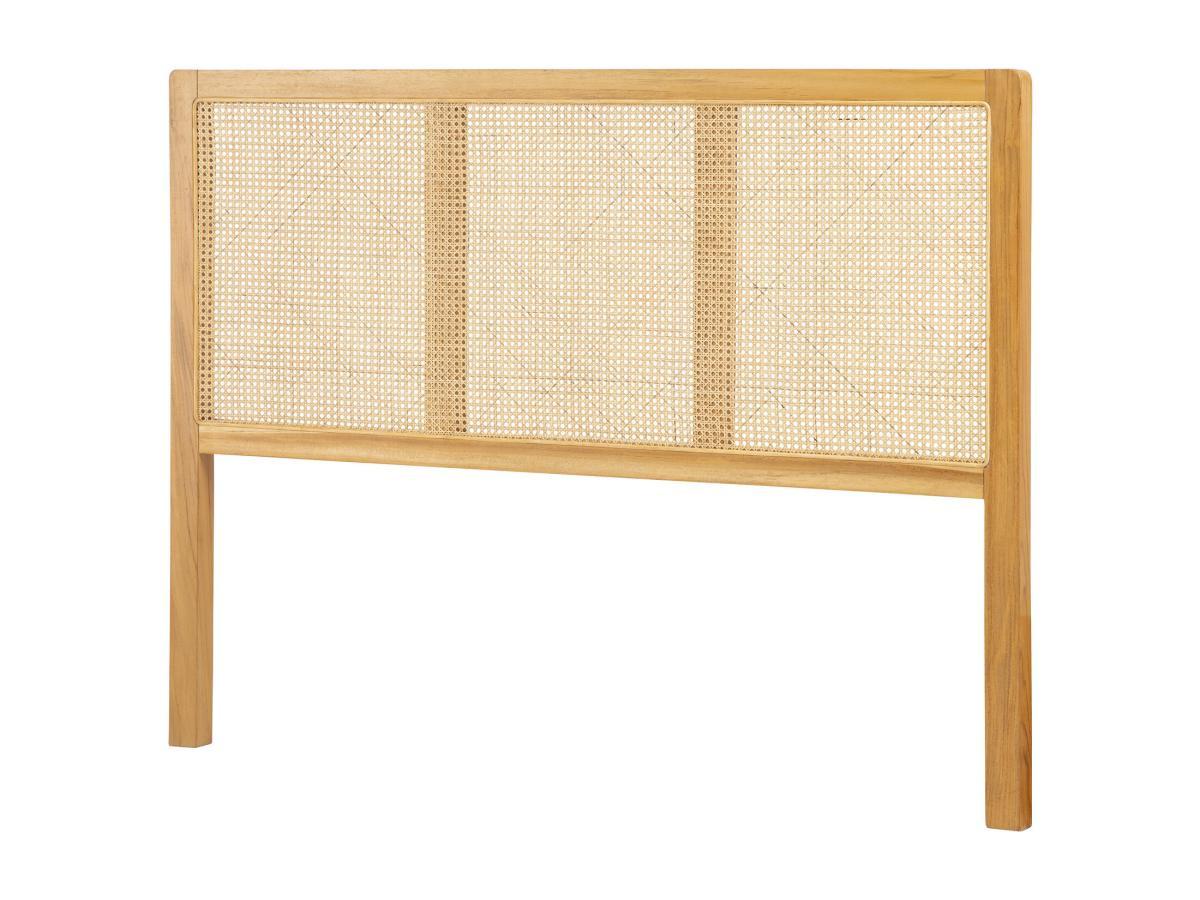 Vente-unique Testiera in midollino 160 cm - Teak e rattan - Naturale - CELAYA II  