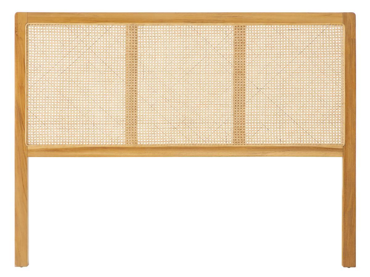 Vente-unique Testiera in midollino 160 cm - Teak e rattan - Naturale - CELAYA II  