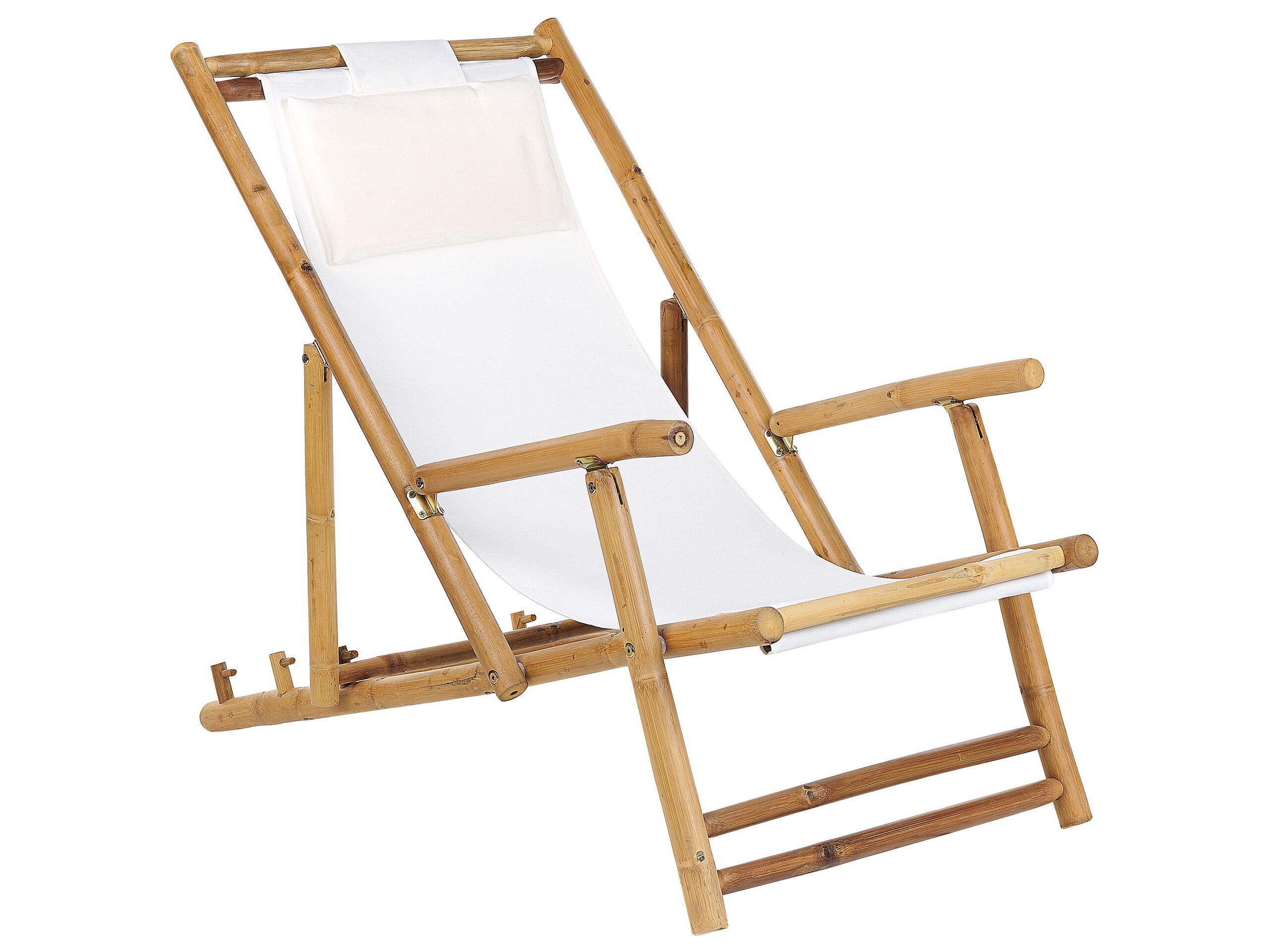 Beliani Set di 2 sedie a sdraio pieghevoli en Legno di bambù Boho ATRANI  