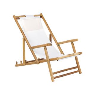 Beliani Set di 2 sedie a sdraio pieghevoli en Legno di bambù Boho ATRANI  