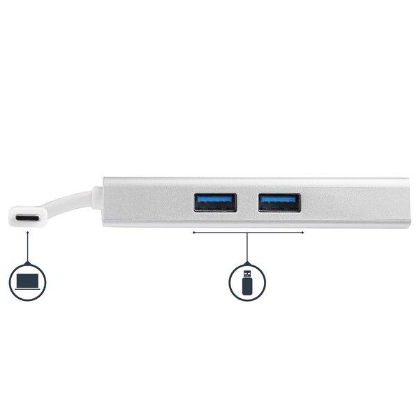 STARTECH.COM  Adaptateur Multiport USB-C - Mini Station d'Accueil USB-C avec 4K HDMI - 60W PD Pass-Through, GbE, 2pt USB-A 3.0 Hub - Mini Dock USB Type-C pour Ordinateur Portable - Blanc 