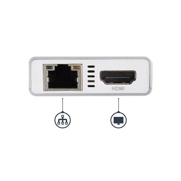 STARTECH.COM  Adaptateur Multiport USB-C - Mini Station d'Accueil USB-C avec 4K HDMI - 60W PD Pass-Through, GbE, 2pt USB-A 3.0 Hub - Mini Dock USB Type-C pour Ordinateur Portable - Blanc 