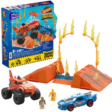 Hot Wheels Monster Trucks Tiger Shark Crash Wettkampf (245Teile)