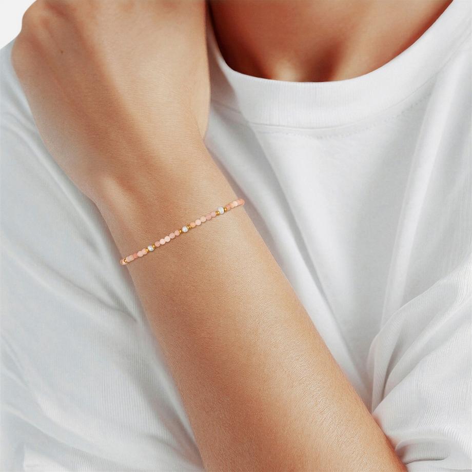 Glanzstücke München  Bracelet acier inoxydable opale perle d'eau douce 
