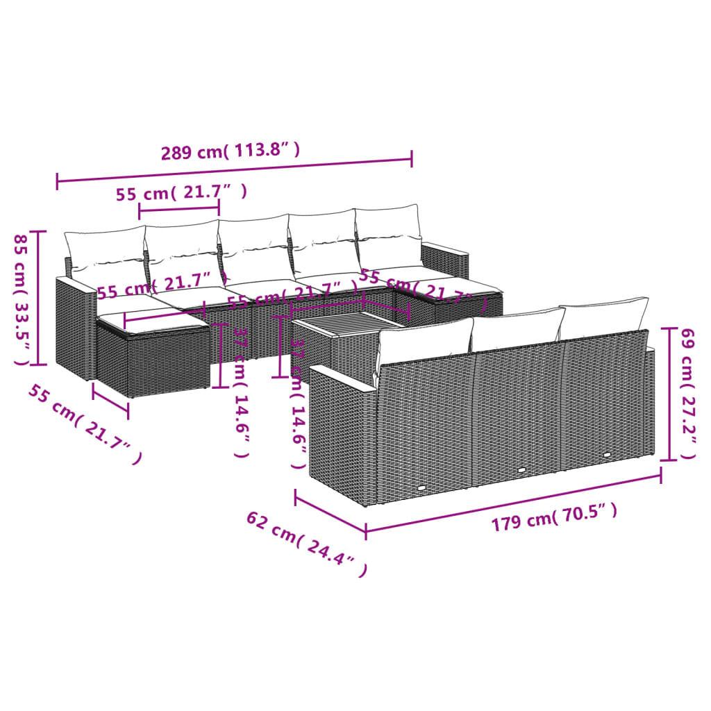 VidaXL Ensemble de canapés de jardin rotin synthétique  