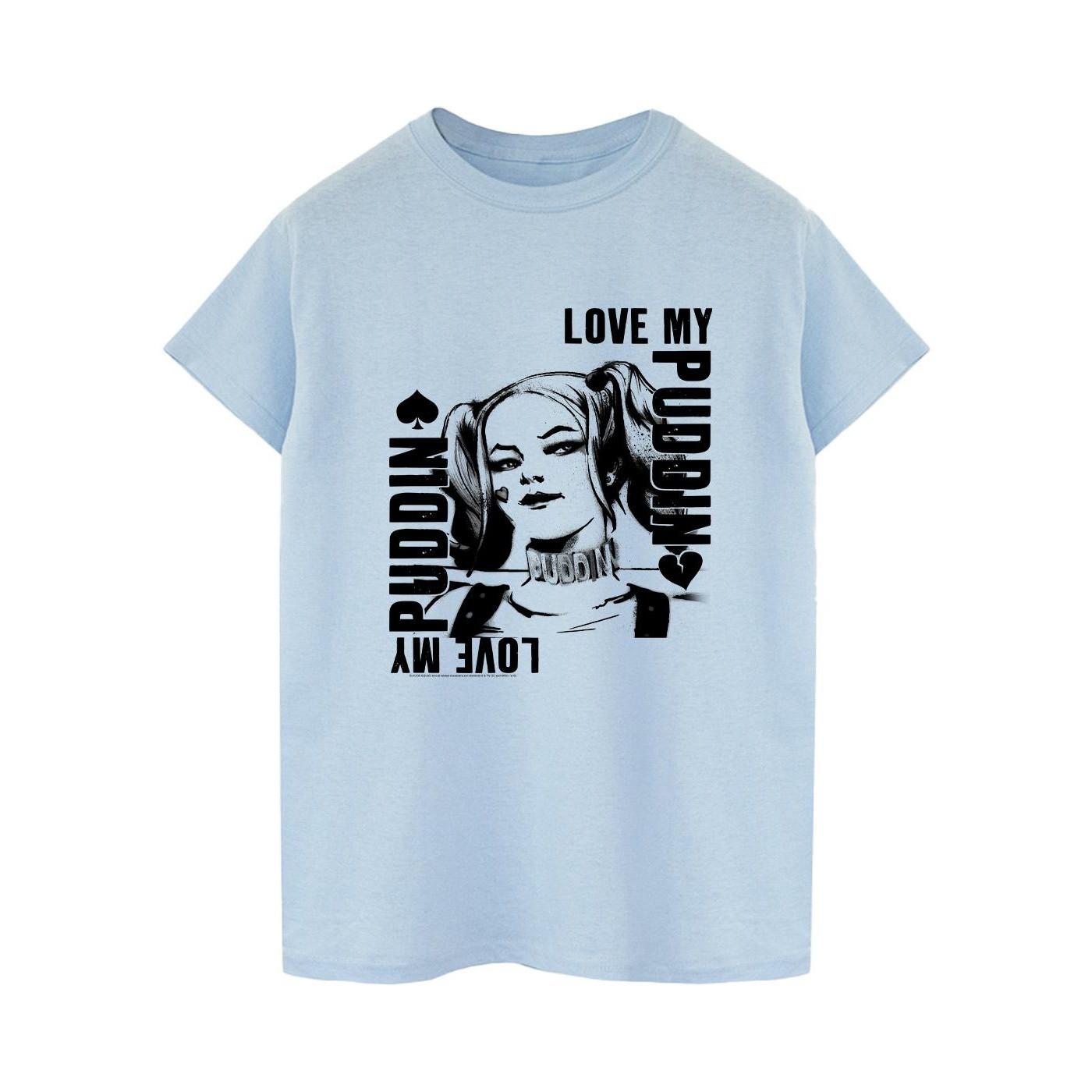 Image of Suicide Squad Harley Love Puddin Tshirt Damen Blau M