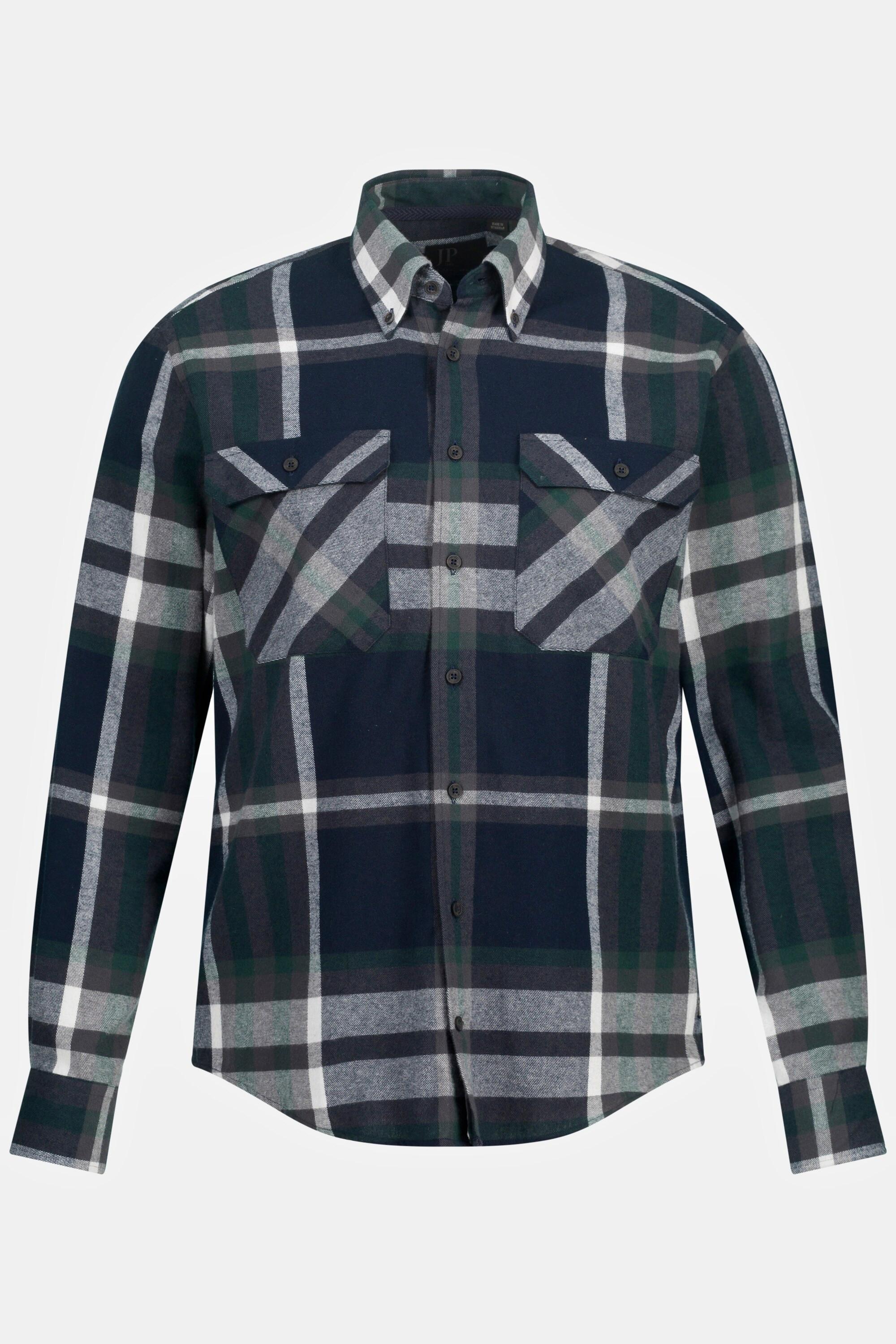 JP1880  Karo-Flanellhemd, Langarm, Buttondown-Kragen, Modern Fit 