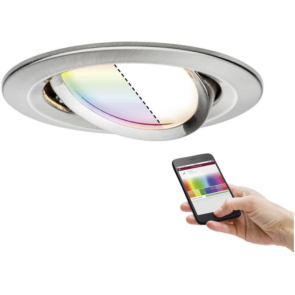 Image of EBL Set Nova Plus ZB Coin RGBW rd schw LED 1x5.2W 230V 51mm Eisen geb/Alu Zink EBL Set Nova Plus ZB Coin RGBW rd schw LED 1x5.2W 230V 51mm Eisen geb/Alu Zink