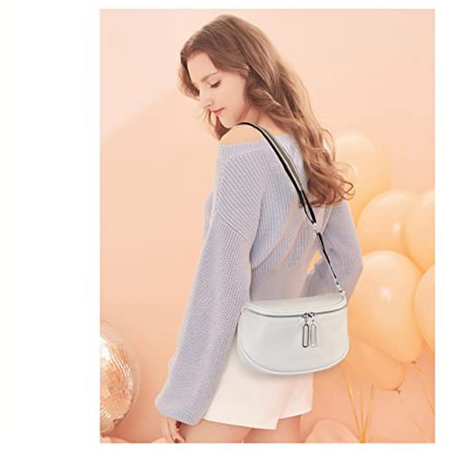 Only-bags.store Crossbody Bag Breiter Riemen Leder Umhängetasche Fanny Pack  