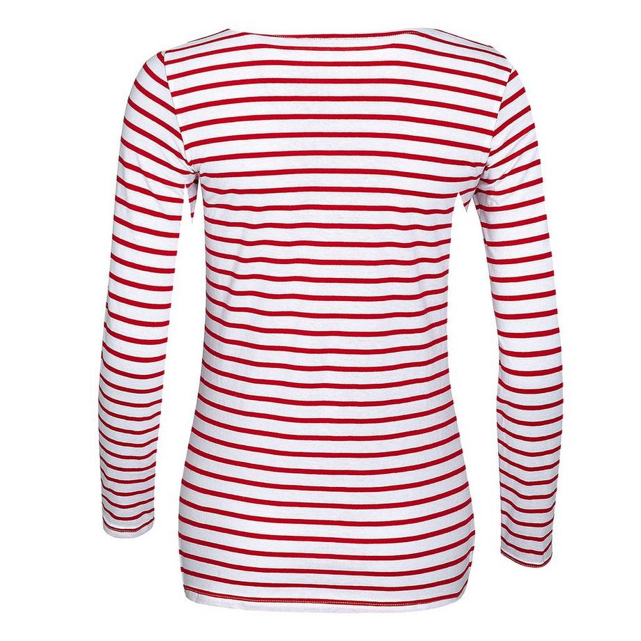 SOLS T-Shirt Marine Rayé Manches Longues  