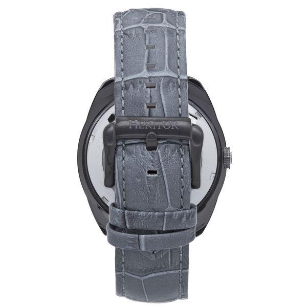 Heritor Automatic  Heritor Automatic Roman Semi-Skeleton Leather-Band Watch 