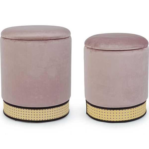 Image of Pouf Milena rosa (2er-Set) Pouf Milena rosa (2er-Set)