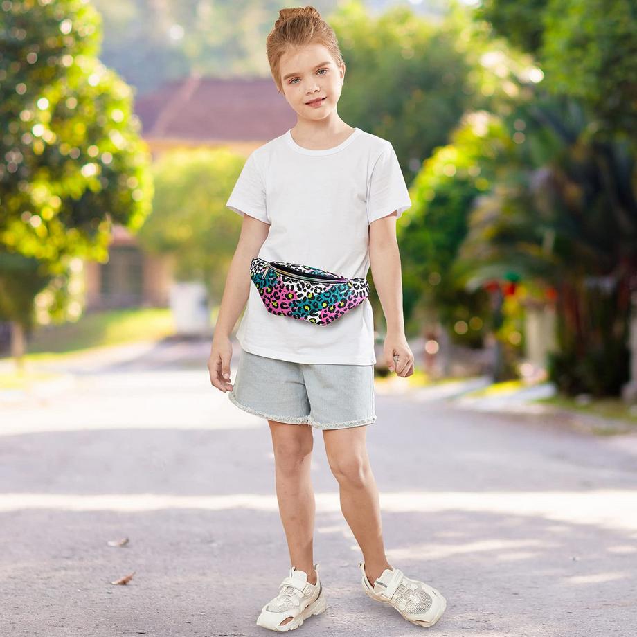 Only-bags.store Sac Banane Enfant Imprimé Léopard Pailleté  