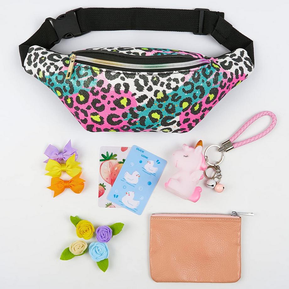 Only-bags.store Sac Banane Enfant Imprimé Léopard Pailleté  