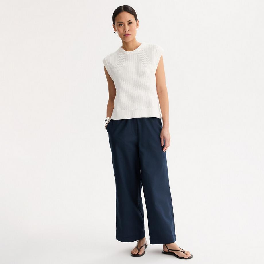 La Redoute Collections Pantaloni Larghi 7/8 in Lino Cotone con Vita Elasticizzata  