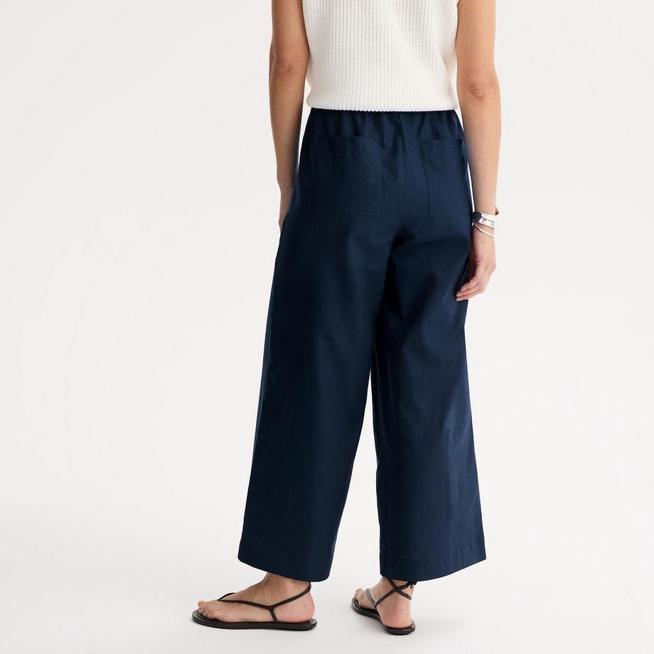 La Redoute Collections Pantaloni Larghi 7/8 in Lino Cotone con Vita Elasticizzata  