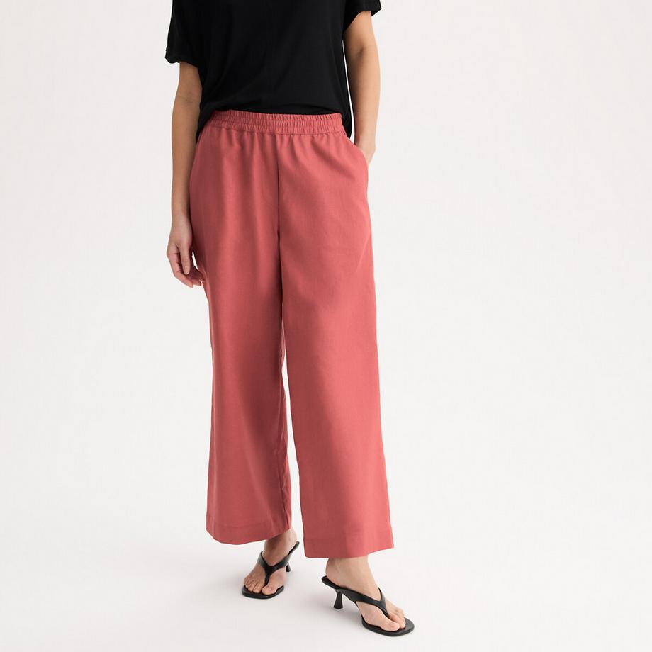 La Redoute Collections Pantaloni Larghi 7/8 in Lino Cotone con Vita Elasticizzata  