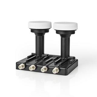 Nedis  LNB | Quad Monoblock 6.0° | Ausgangsstecker: 4x F-Stecker | Rauschfaktorbereich: 0.85 dB | Konvertierungsgewinn: 52 - 67 dB | Schwarz | Geeignet für: Astra+ / Hotbird 