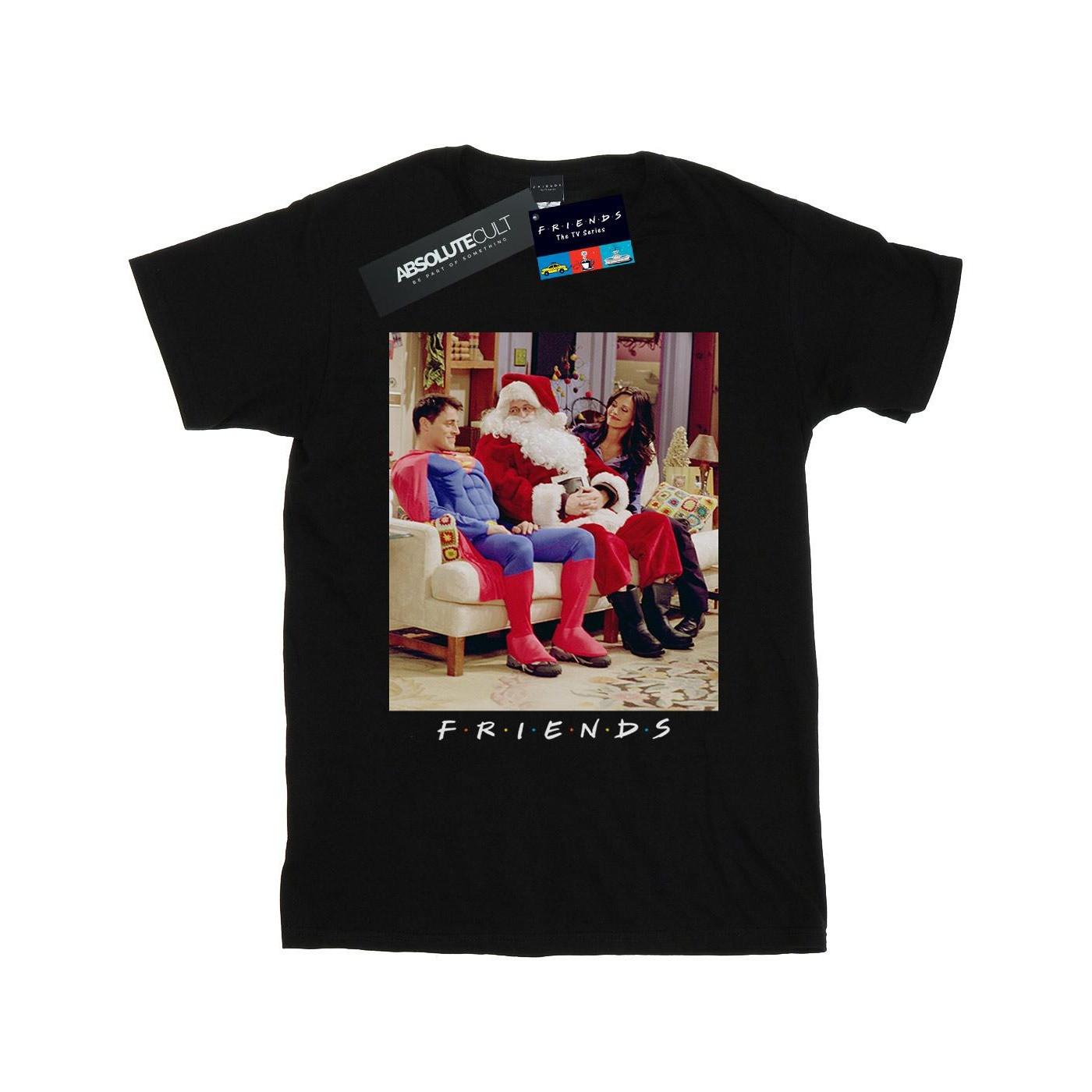 Image of Superman And Santa Tshirt Damen Schwarz 3XL