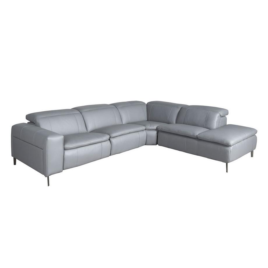 Relaxsofa mit Chaiselongue rechts in Leder