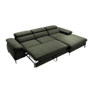PASCAL MORABITO Ecksofa mit Schlaffunktion - Ecke rechts - Samt - Grün - SEPINA von Pascal Morabito  