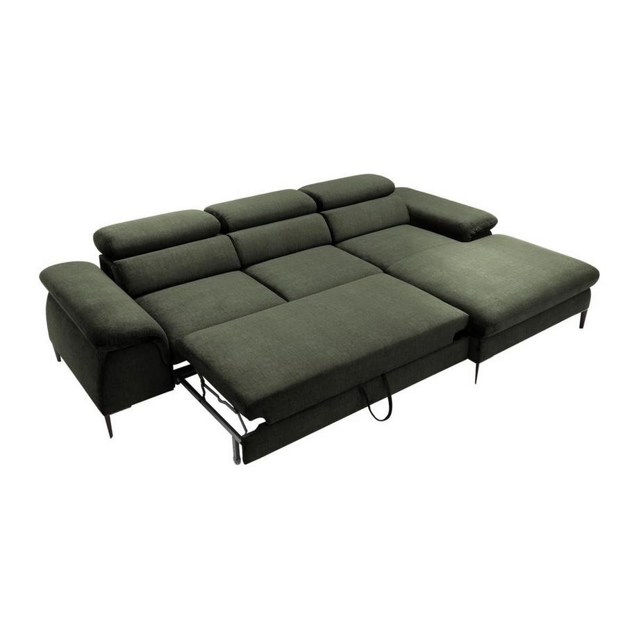 PASCAL MORABITO Ecksofa mit Schlaffunktion - Ecke rechts - Samt - Grün - SEPINA von Pascal Morabito  