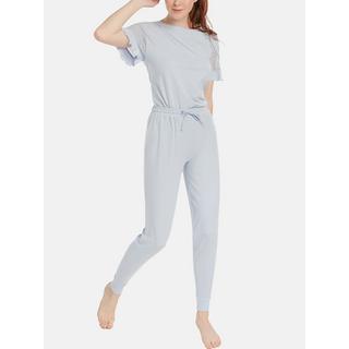 Lisca  Pyjama tenue d'intérieur pantalon top manches courtes Smooth 