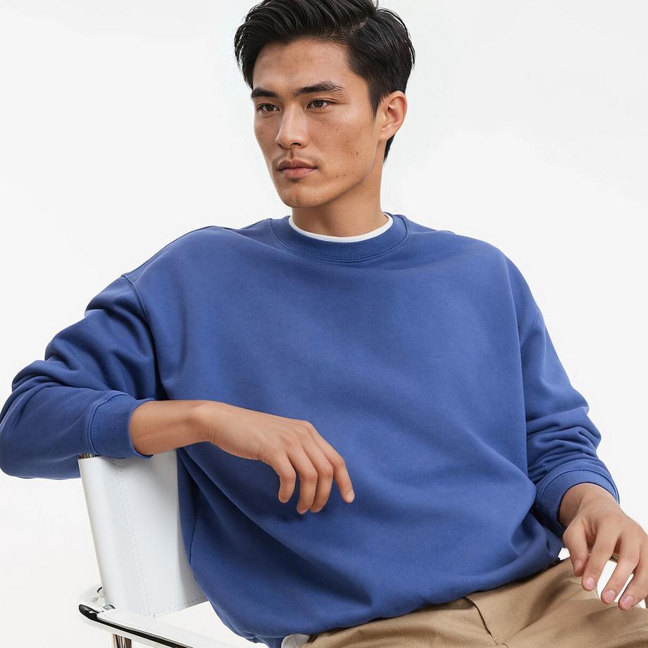 Sweatshirt mit Rundhalsausschnitt stonewashed