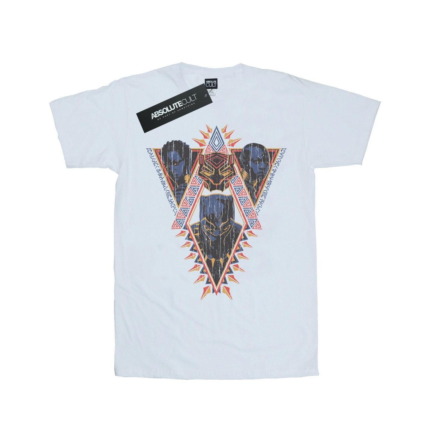 Image of Black Panther Tribal Heads Tshirt Damen Weiss XXL