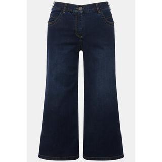 Ulla Popken  Culottes di jeans modello Mary con taglio della gamba ampio e cintura comoda 