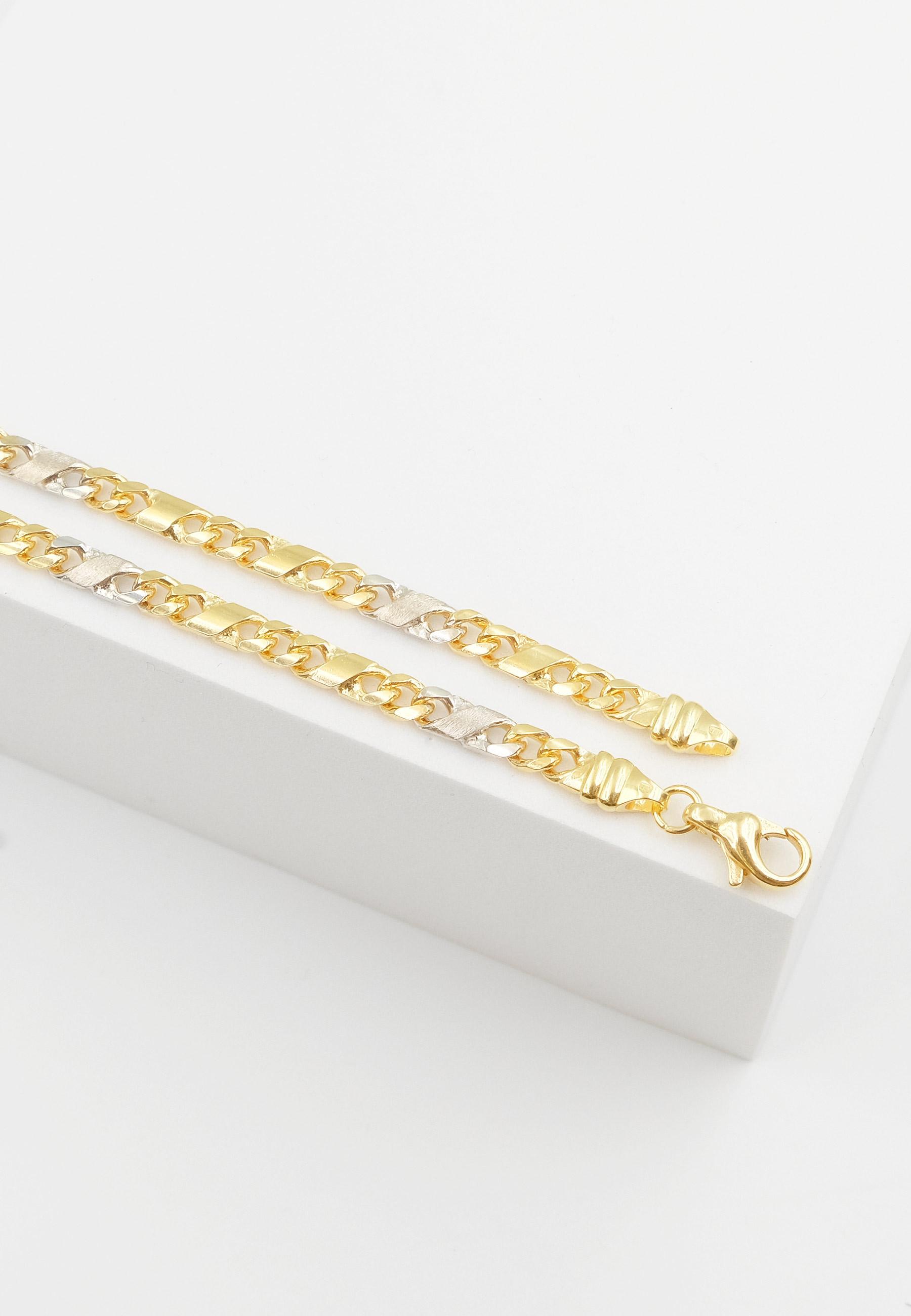 Image of Bracelet 8er-kette Bicolor Gelb-/weissgold 750, 3.8mm, 21cm Damen Gold 21cm