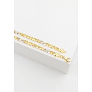 MUAU Schmuck  Bracelet 8er-Kette Bicolor Gelb-/Weissgold 750, 3.8mm, 21cm 