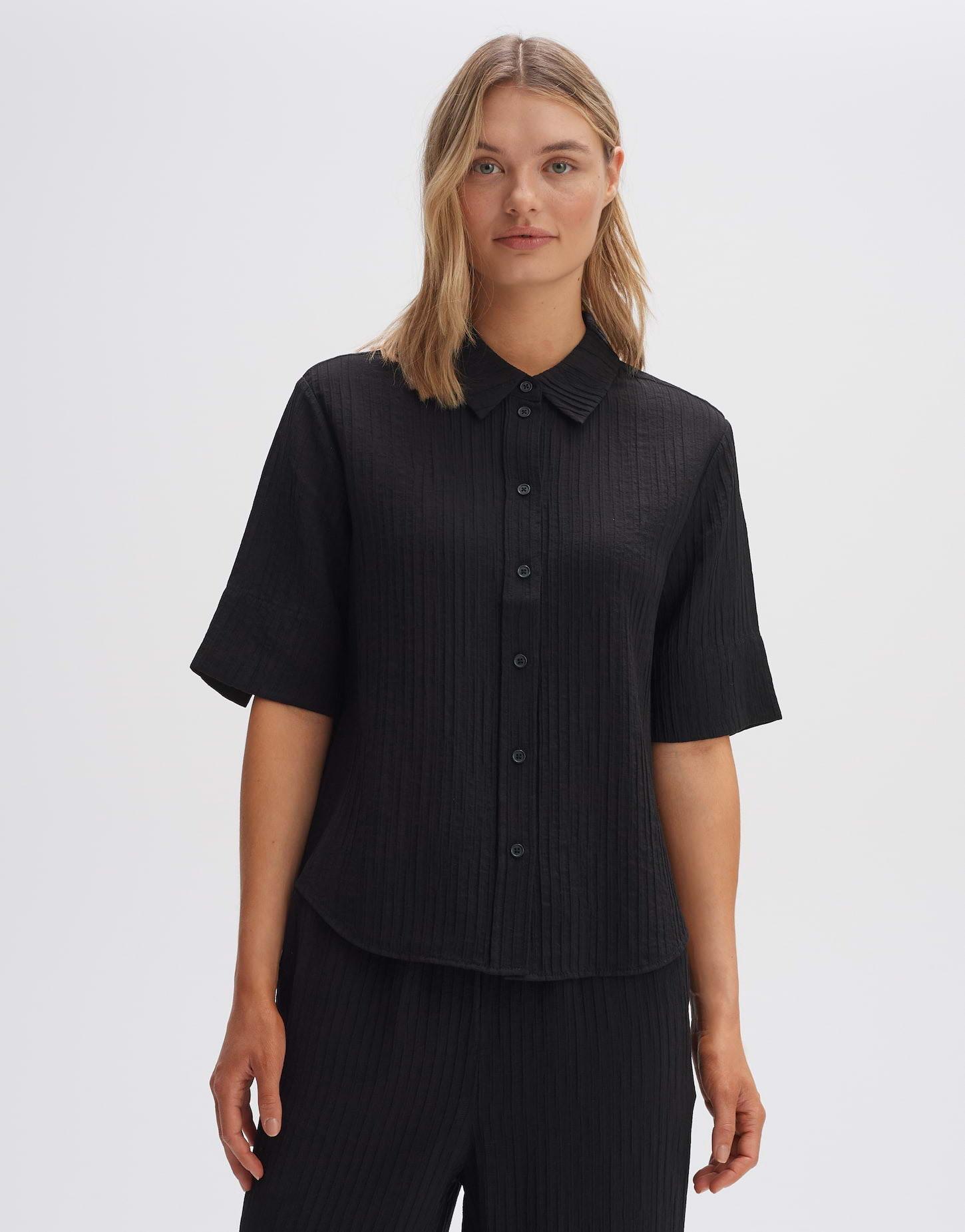 Image of Hemdbluse Falya Boxy Silhouette Damen Schwarz 38