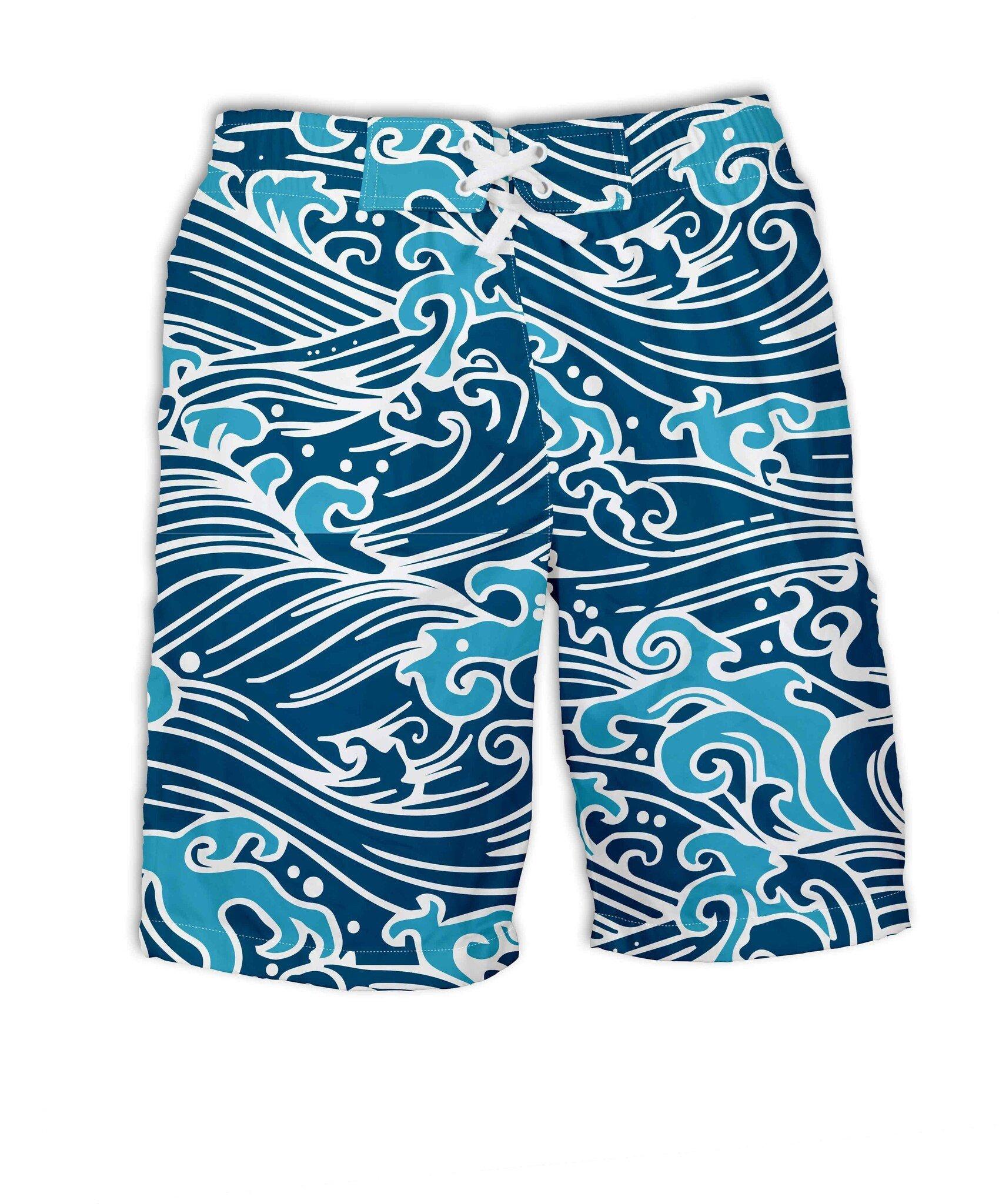 Image of Kinder Upf 50+ Badeshorts Hossegor Big Wave Jungen Blau 116-122
